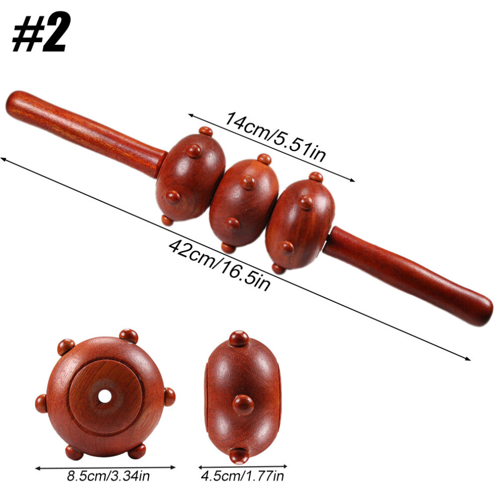Dechoicelife (A-14) 1Pc Wood Therapy Roller Gear Stick Massage Tool Cellulite Slimming Roller Massager Lymphatic Drainage Body Shaping Trigger Stick