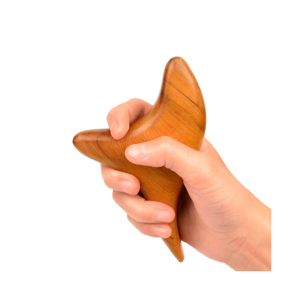 Dechoicelife Triangle Trigeminal Body Massager Relax Fragrant Wood Neck Shiatsu Reflexology Wooden Spa Therapy Massage Forblood Circulation