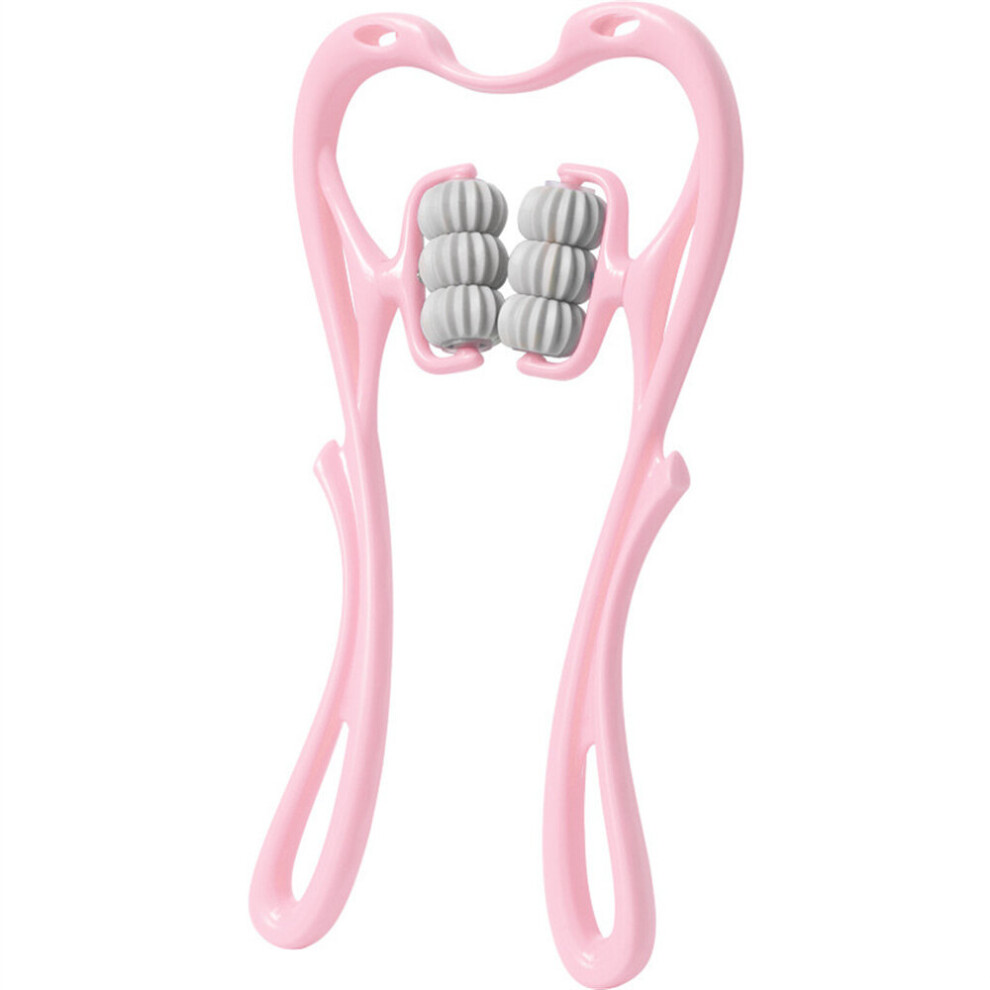 Dechoicelife Pink (A- 1) Plastic Cervical Spine Massager Swan Shape Six-Wheel Neck Massager Roller Pressing Manual Leg Massage Cervical Spine Health Care