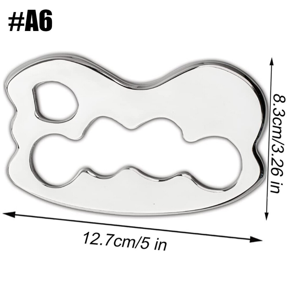 Dechoicelife (A-A6) Stainless Steel Scraping Board Massage Plate Facial Body Muscle Scrapper Anti-Cellulite Lymphatic Drainage Muscle Pain Relief