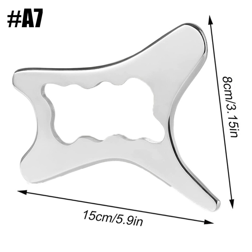 Dechoicelife (A-A7) Stainless Steel Scraping Board Massage Plate Facial Body Muscle Scrapper Anti-Cellulite Lymphatic Drainage Muscle Pain Relief