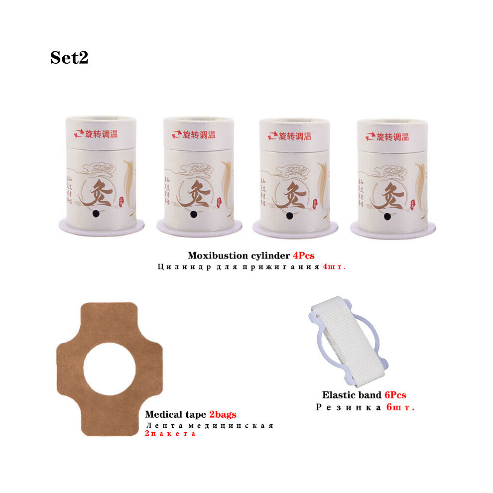 Dechoicelife (A-Set 2) Moxibustion Stick Burner Wormwood Mugwort Rolls Moxa Box Acupuncture Points Heating Massage Warm Meridian Massager Health Care
