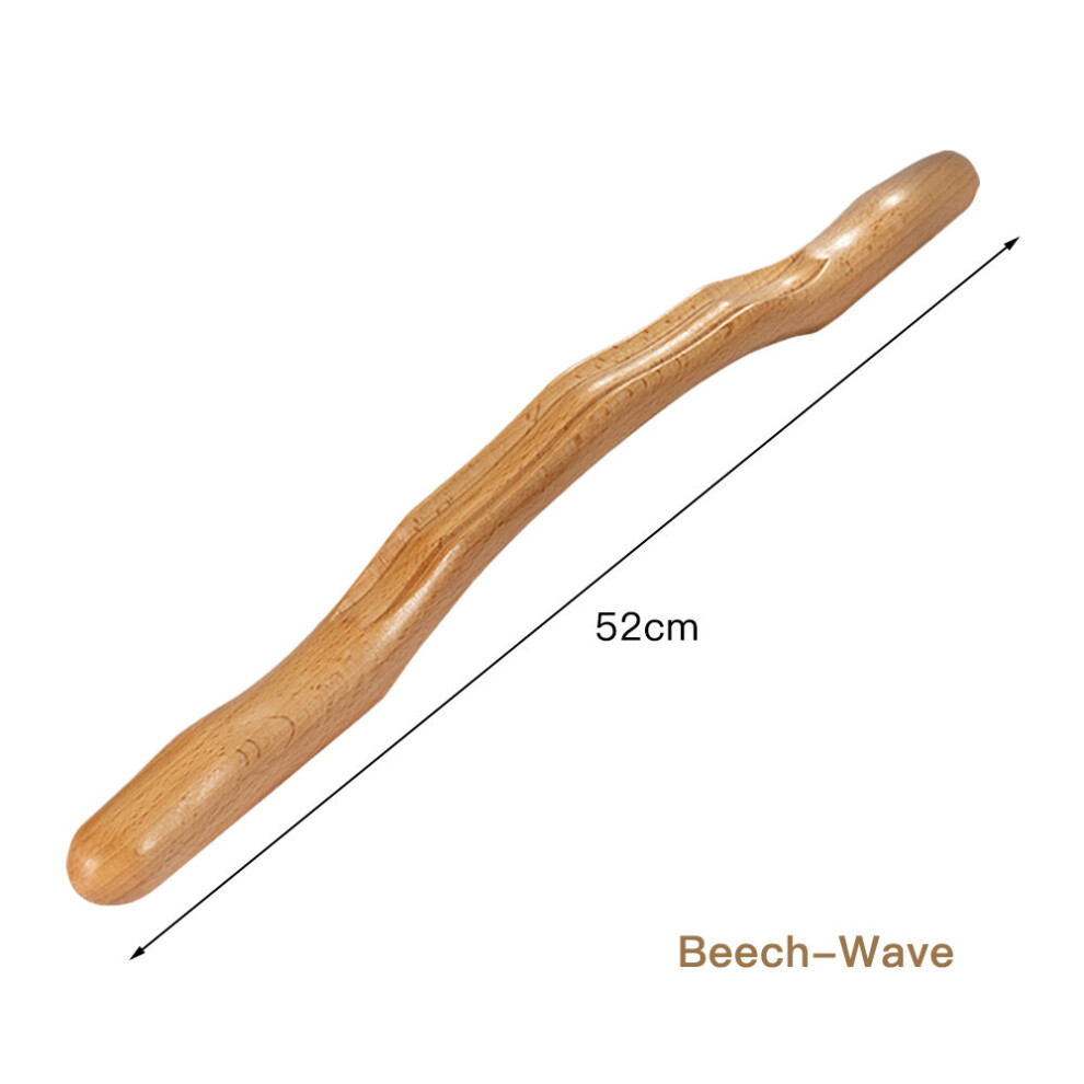 Dechoicelife (A-Wood-No Beads) Wooden Therapy Massage Stick Gua Sha Scraping Massager For Body Trigger Point Back Massager Guasha Maderoterapia Anti Cellulite