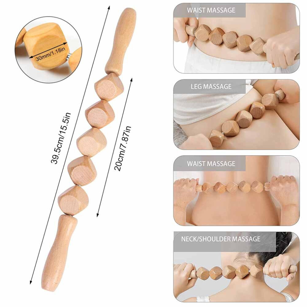 Dechoicelife (A-1Pcs - Type 4) Maderoterapia Kit Wood Therapy Massage Gua Sha Tool Lymphatic Drainage Massager Anti Cellulite Maderoterapia Colombiana