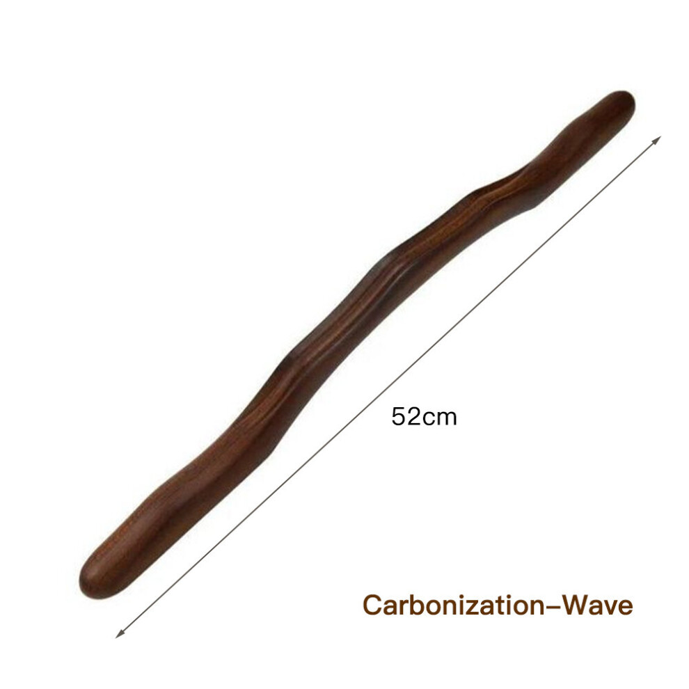 Dechoicelife (A-Carbonized-No Beads) Wooden Therapy Massage Stick Gua Sha Scraping Massager For Body Trigger Point Back Massager Guasha Maderoterapia Anti Cellulit