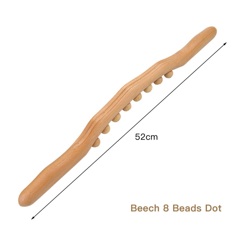 Dechoicelife (A-Wood-8 Beads) Wooden Therapy Massage Stick Gua Sha Scraping Massager For Body Trigger Point Back Massager Guasha Maderoterapia Anti Cellulite