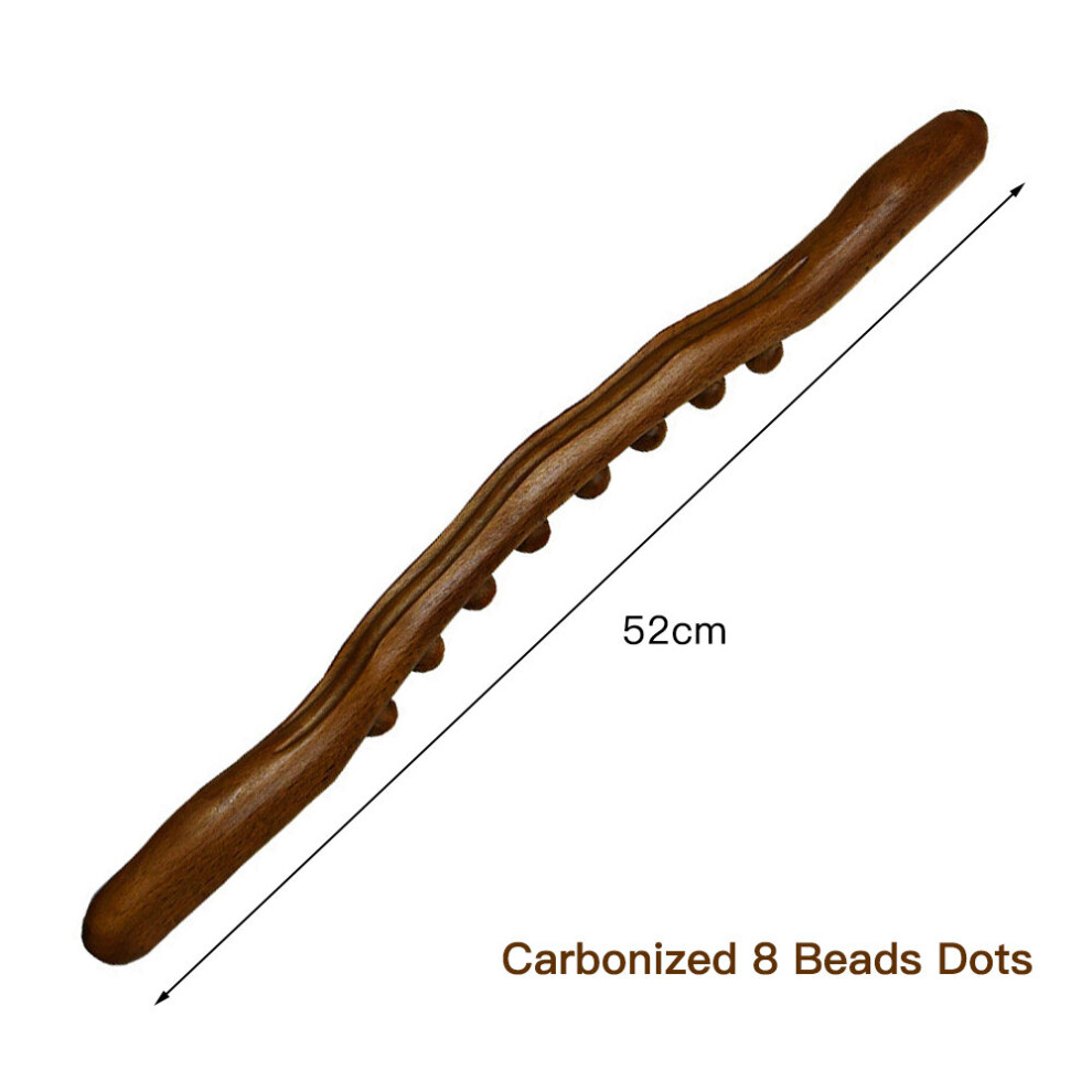 Dechoicelife (A-Carbonized-8 Beads) Wooden Therapy Massage Stick Gua Sha Scraping Massager For Body Trigger Point Back Massager Guasha Maderoterapia Anti Cellulite