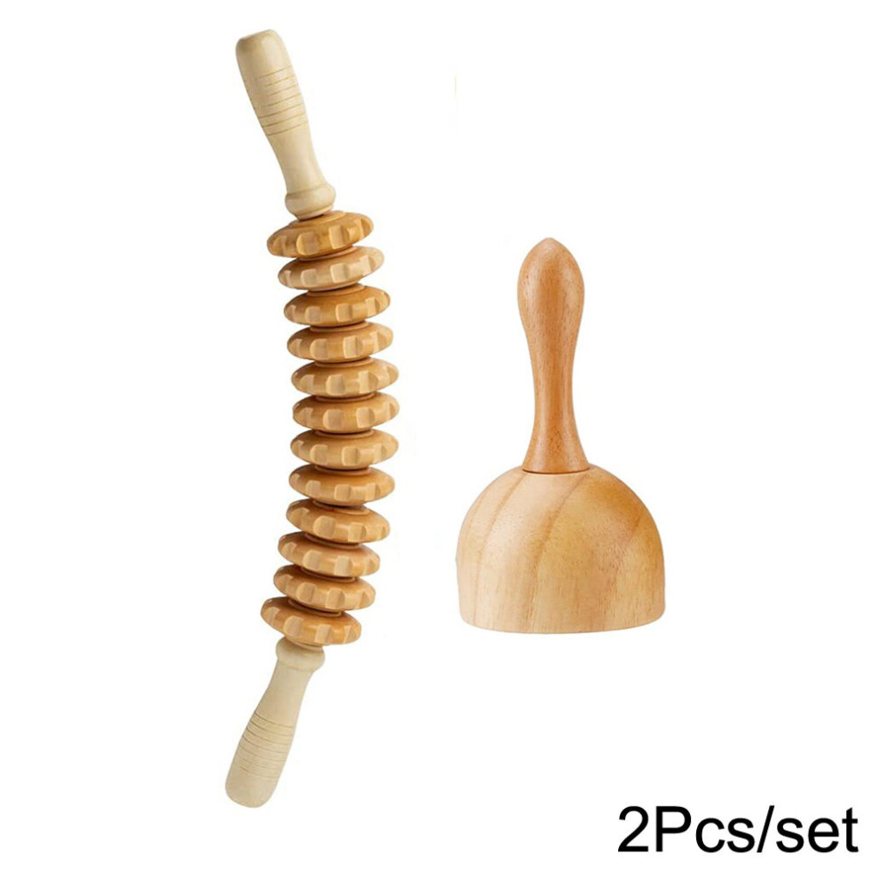Dechoicelife (A-Blue) Wood Therapy Massage Tools,Lymphatic Drainage Massager,Maderoterapia Kit Wooden Massager,Body Sculpting Tools For Muscle Relief