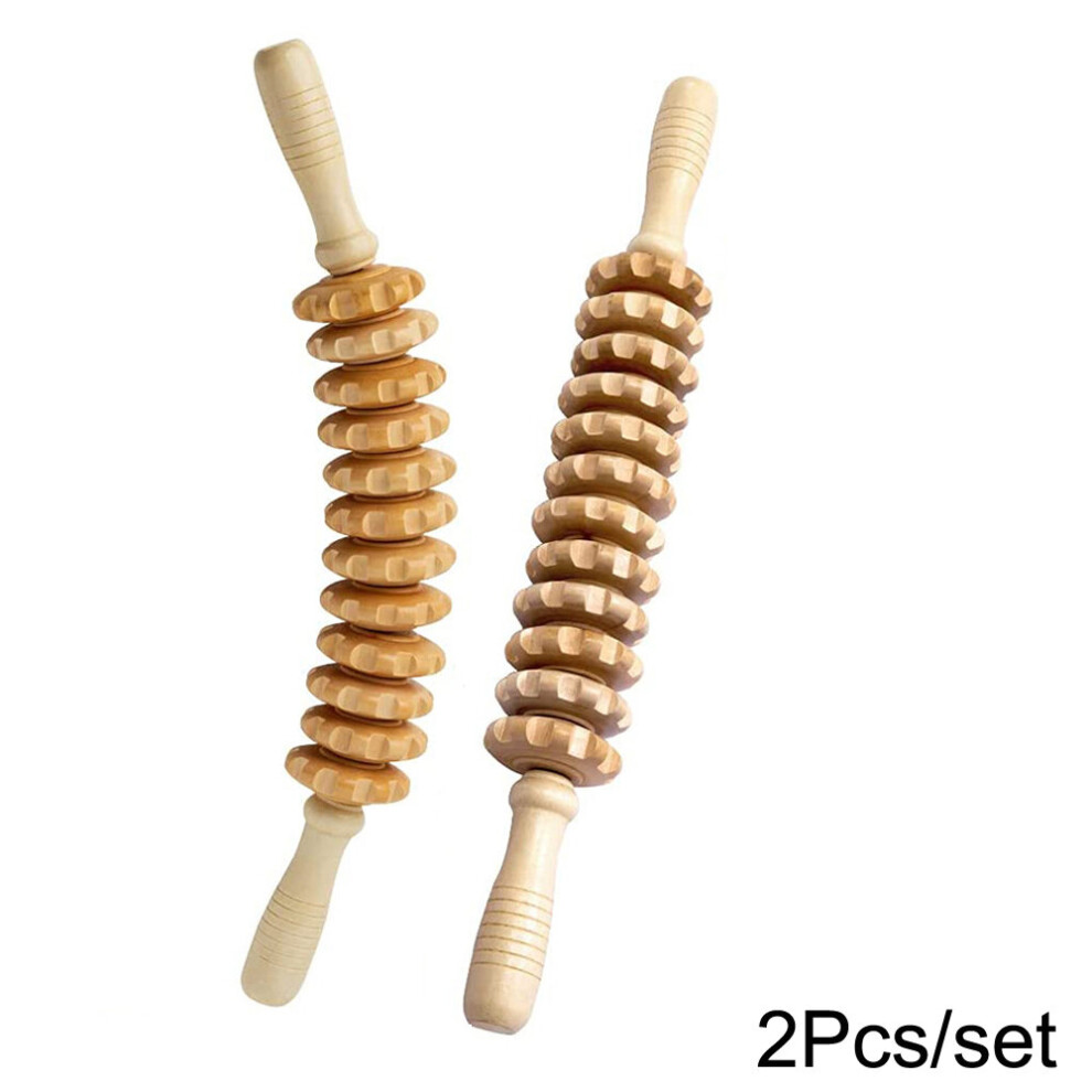 Dechoicelife (A-2Pcs) Wood Therapy Massage Tools,Lymphatic Drainage Massager,Maderoterapia Kit Wooden Massager,Body Sculpting Tools For Muscle Relief