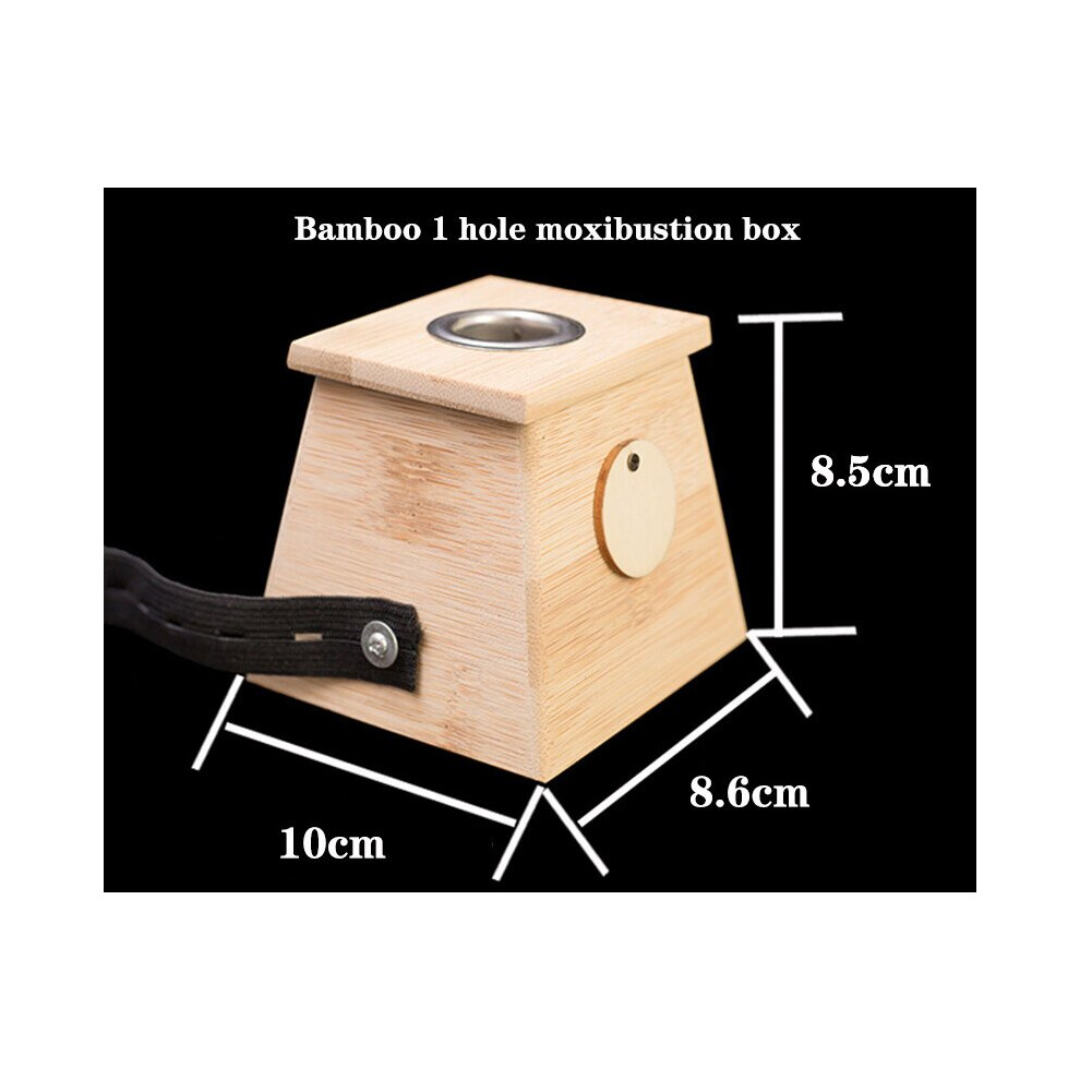 Dechoicelife (A-Bamboo 1Hole) Nature Oak Moxibustion Burner Box Warm Acupuntura Massage Therapy Moxa Stick Neck Knee Body Acupoint Massager 8Mm Thickness