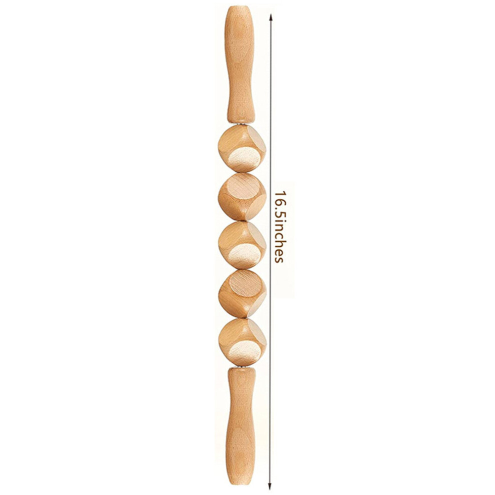 Dechoicelife (A-Type3) Body Wood Therapy Massage Roller Stick For Pain Relief,Guasha Anti Cellulite Lymphatic Drainage Wooden Massager