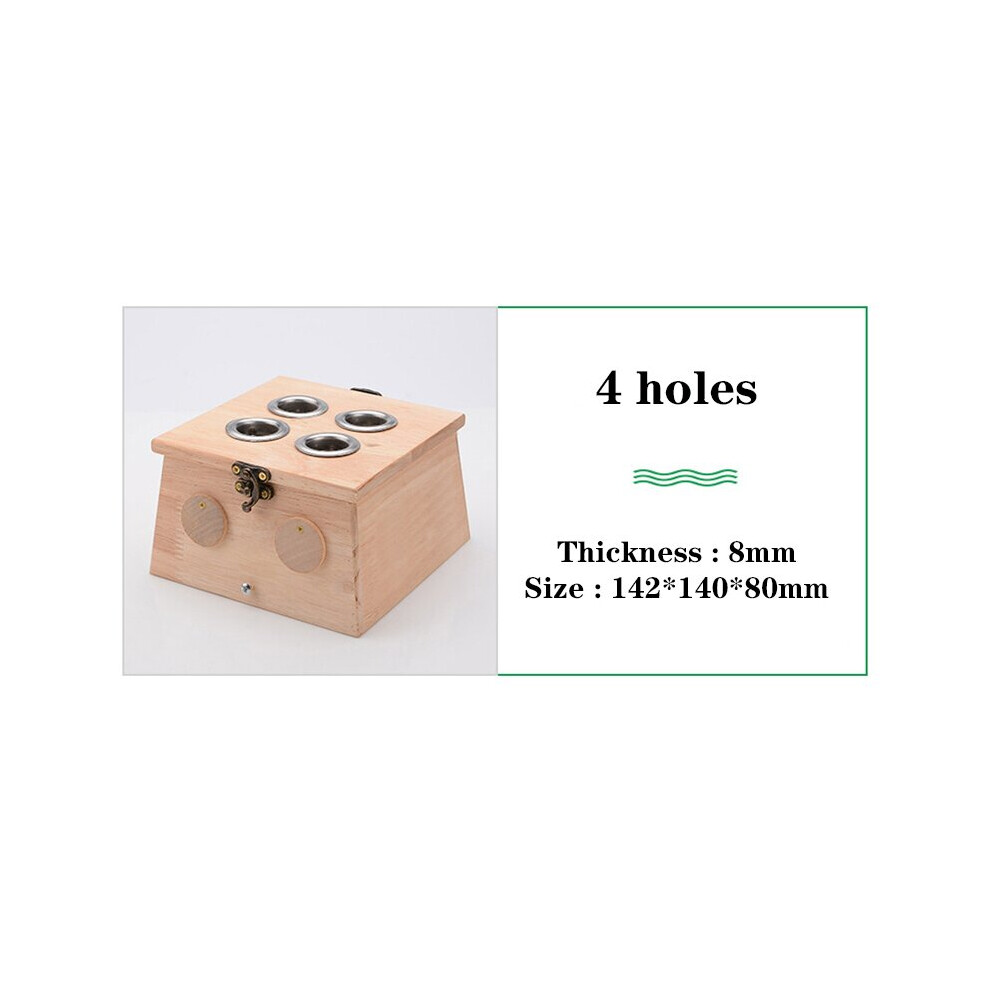 Dechoicelife (A-Oak 4 Holes) Nature Oak Moxibustion Burner Box Warm Acupuntura Massage Therapy Moxa Stick Neck Knee Body Acupoint Massager 8Mm Thickness