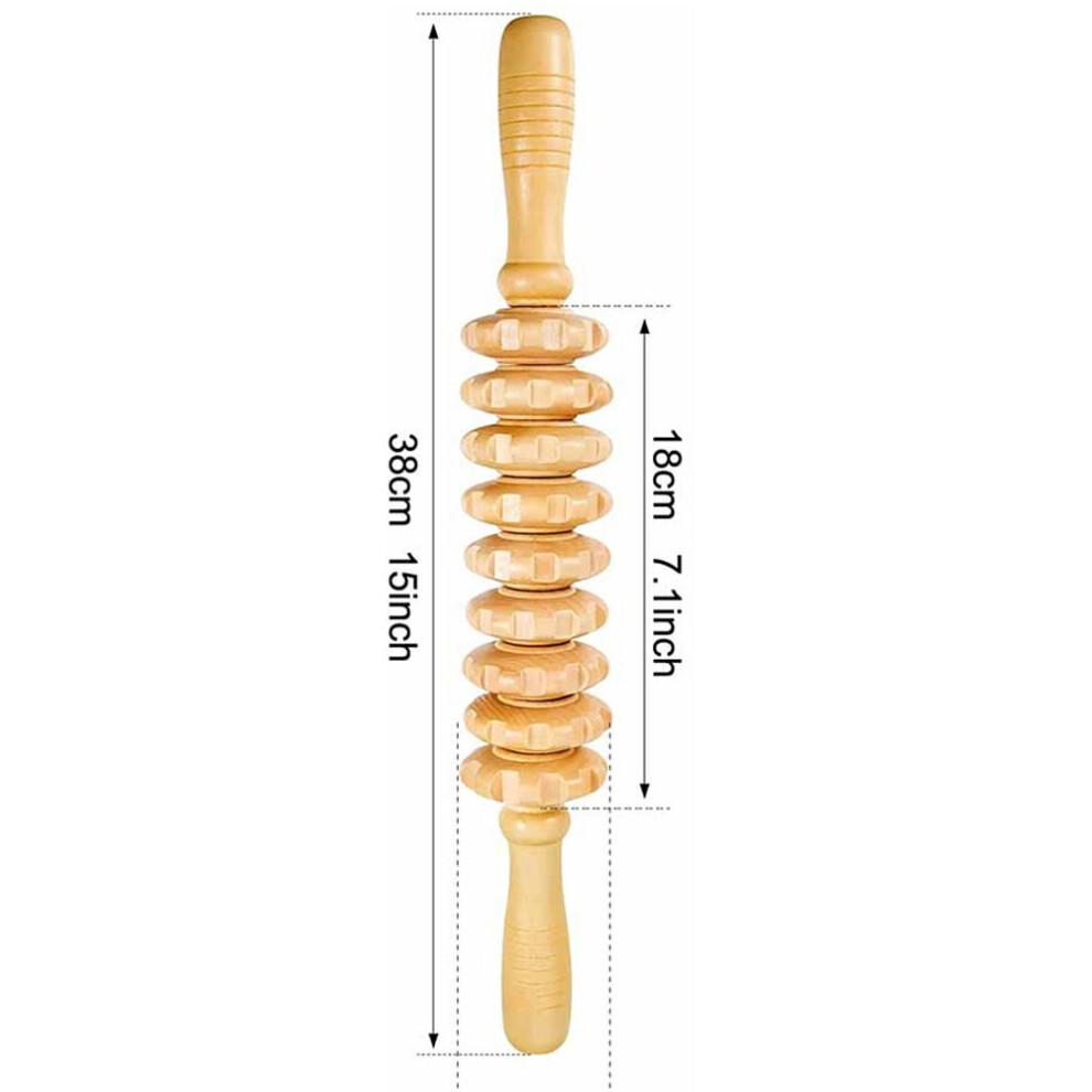 Dechoicelife (A-Type2) Body Wood Therapy Massage Roller Stick For Pain Relief,Guasha Anti Cellulite Lymphatic Drainage Wooden Massager