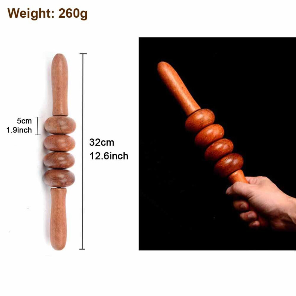 Dechoicelife Green (A-) Handheld Wooden Roller Massage Stick Cellulite Massage Trigger Point Wood Stick Body Therapy Massager Muscle Relief Tool