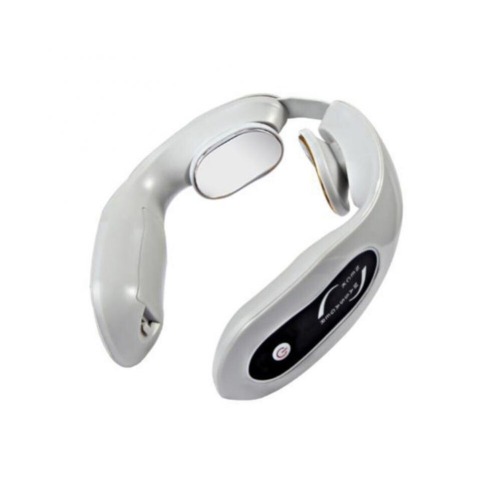 Dechoicelife (A-Battery) Electric Neck Massager Reusable Physiotherapy Instrument For Shoulder Cervical Vertebra Hot Compress Pulse Massager Relaxation