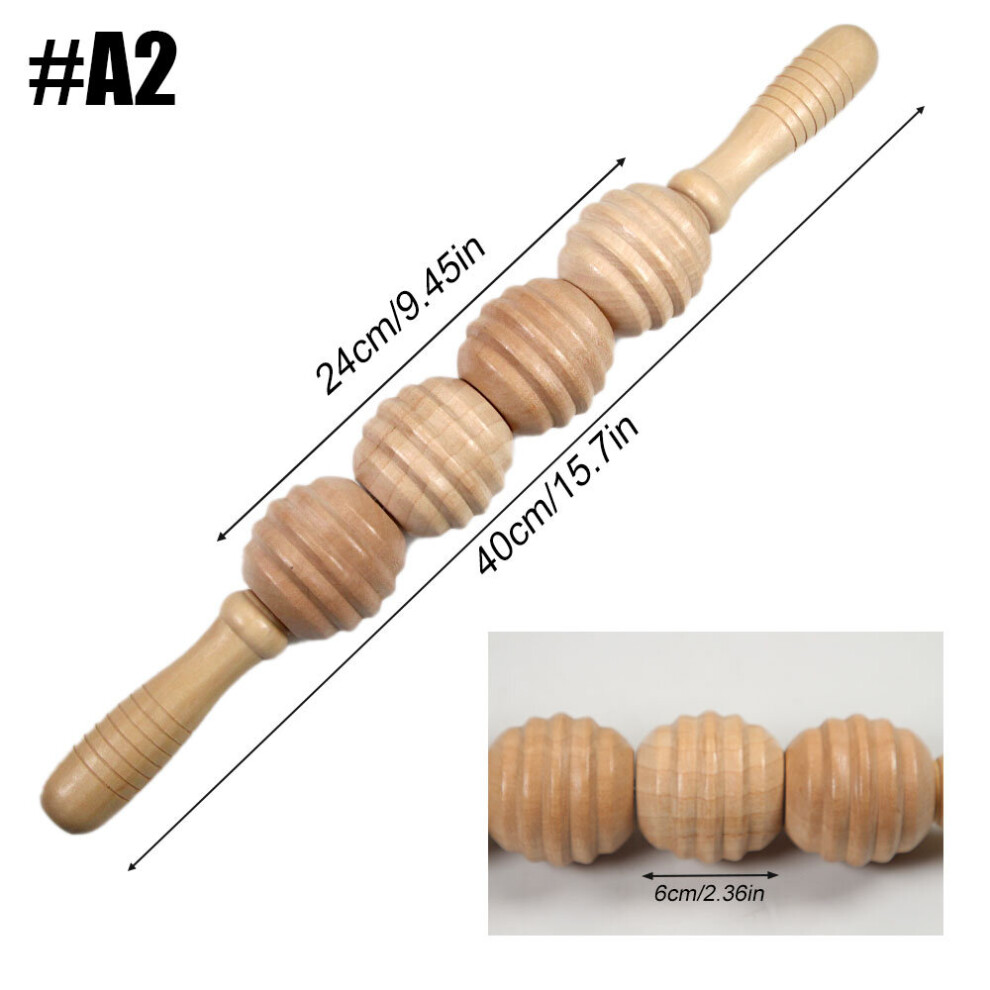 Dechoicelife (A-A2) Hourglass Shape Anti Cellulite Massage Roller Stick Massage Therapy Wooden Roller Lymphatic Drainage Body Shaping Muscle Relax