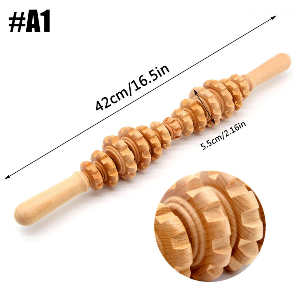 Dechoicelife (A-A1) Hourglass Shape Anti Cellulite Massage Roller Stick Massage Therapy Wooden Roller Lymphatic Drainage Body Shaping Muscle Relax