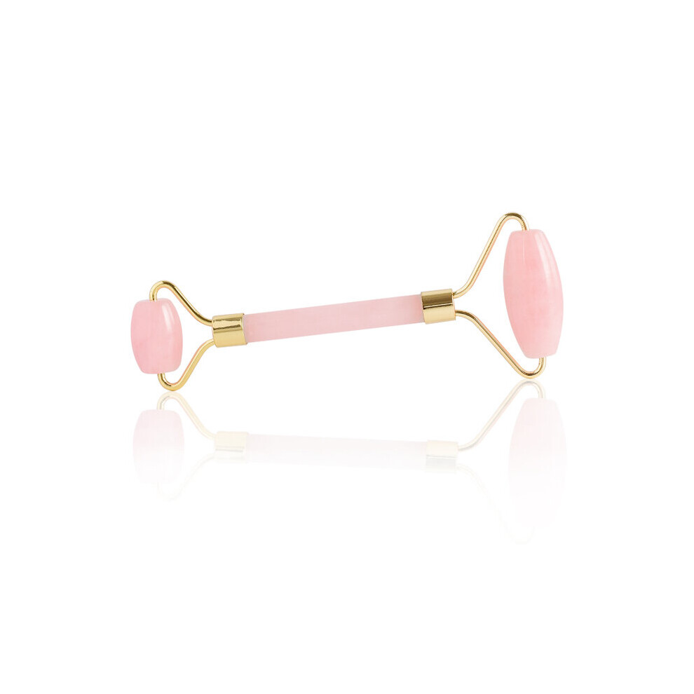 Dechoicelife Gold (A-) Rose Quartz Face Care Massage Roller Natural Stone Crystal Mineral Healing Neck Jade Massager Apparatus Skincare Gua Sha Detox