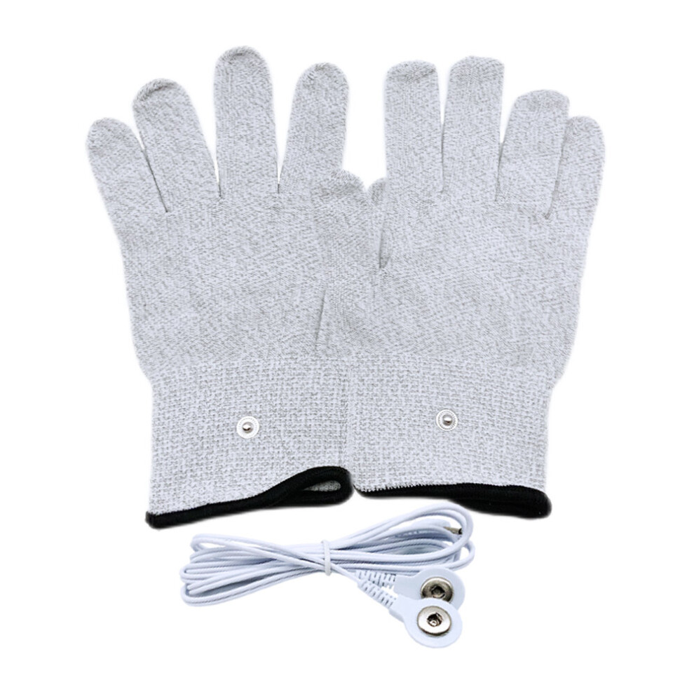 Dechoicelife (A-Full Suit) Fiber Conductive Massage Gloves Electro Shock Gloves With Wire For Pulse Massager Electric Acupuncture Tens Physiotherapy Device