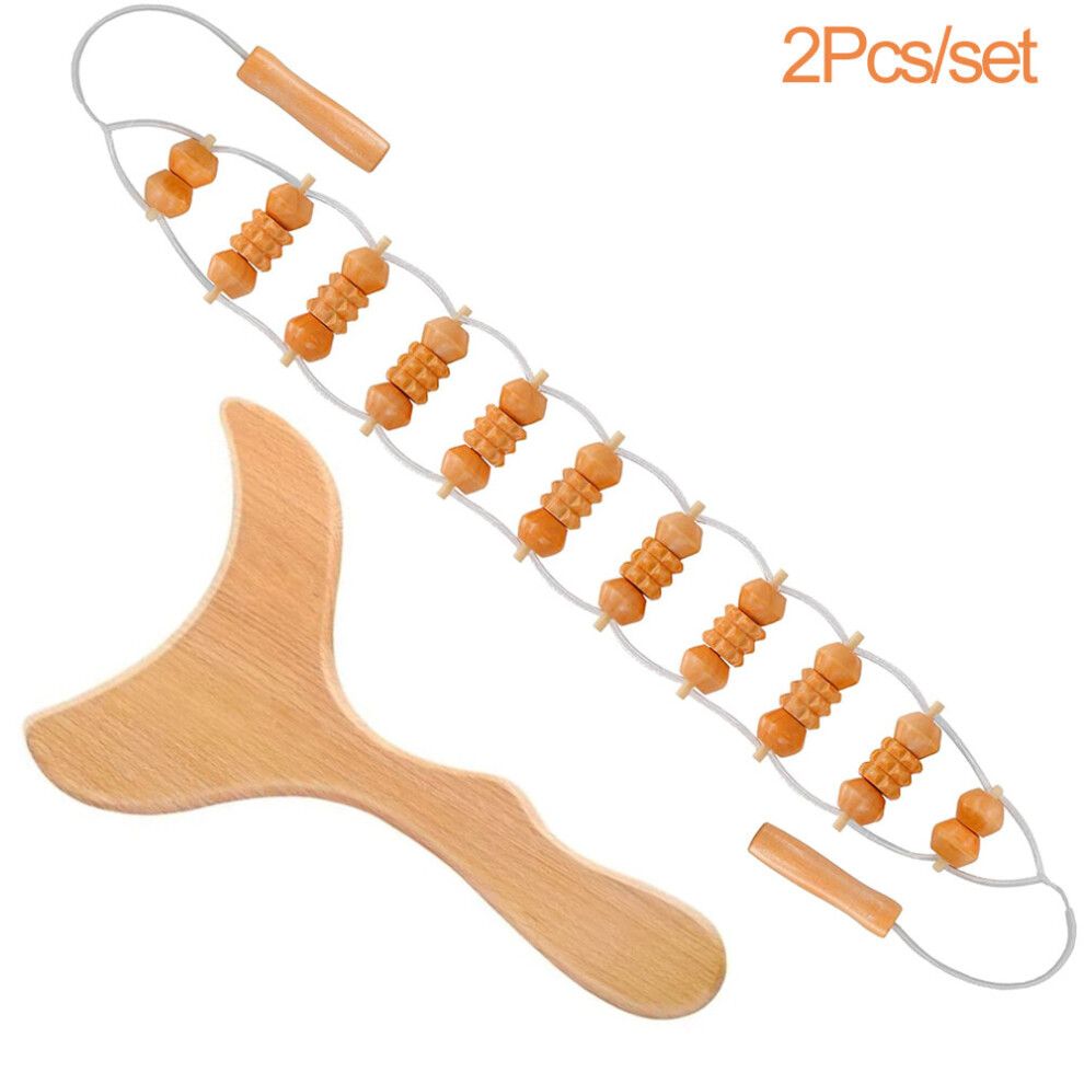Dechoicelife Gold (A-) Wooden Massage Tools Anti Cellulite Massager Handheld Roller Lymphatic Drainage Massage Tools For Full Body Muscle Pain Relief