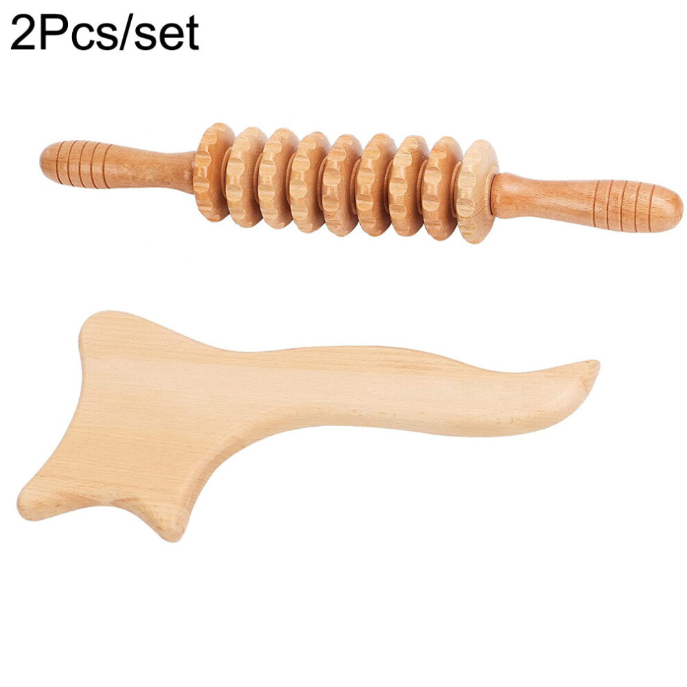 Dechoicelife (A-2Pcs) Wood Therapy Massage Tools,Maderoterapia,Wood Massage Tools For Body Shaping.maderotherapy.anti Cellulite Lymphatic Drainage Set
