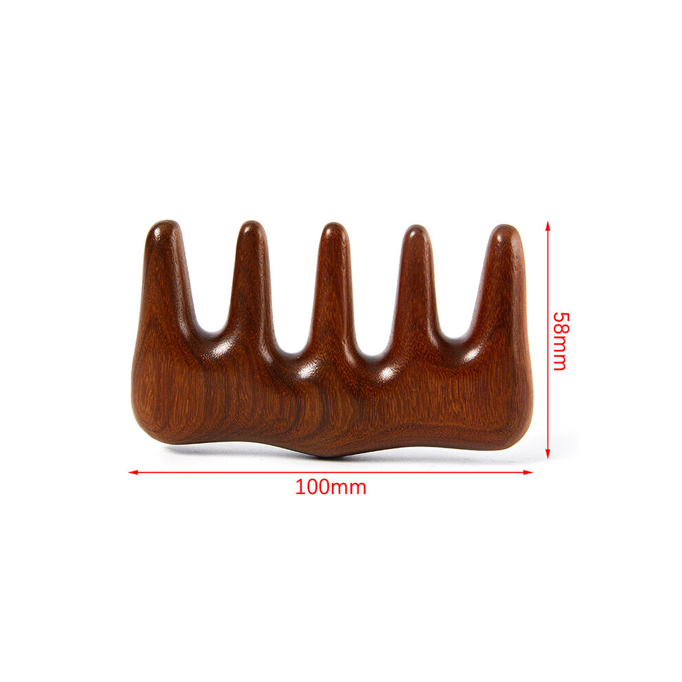 Dechoicelife Green (A-A10) Head Meridian Massage Comb Sandalwood Five Wide Tooth Comb Acupuncture Therapy Blood Circulation Anti-Static Smooth Hair