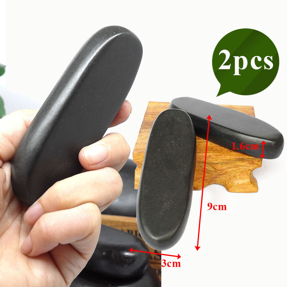 Dechoicelife (A-2Pcs 9X3cm) Hot Stone Massage Set Relieve Stress Back Pain Health Care Acupressure Lava Basalt Stones For Healthcare Hot Spa Rock