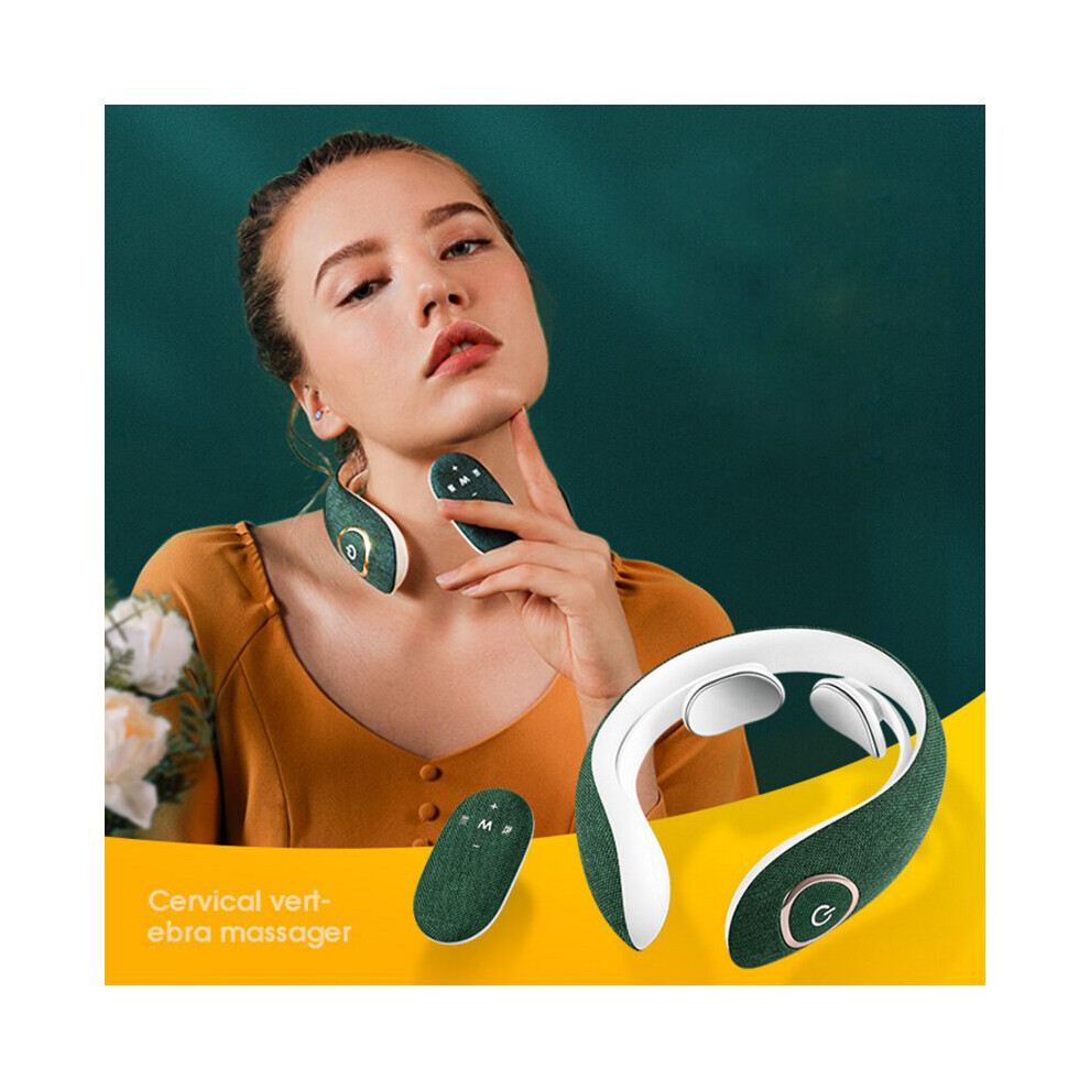 Dechoicelife Neck Massager Rechargeable Electromagnetic Shock Pulse Cervical Physiotherapy Instrument Multifunction Easy Carry Gift