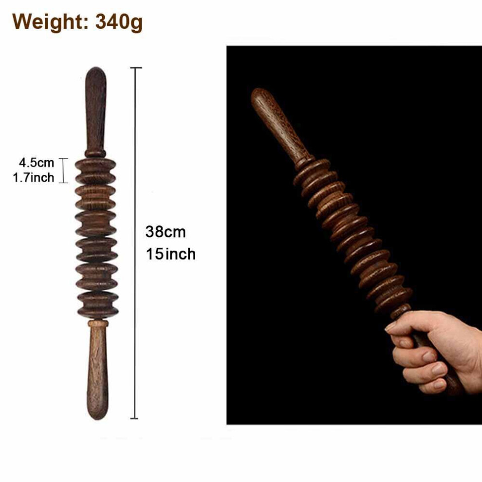 Dechoicelife Gold (A-) Handheld Wooden Roller Massage Stick Cellulite Massage Trigger Point Wood Stick Body Therapy Massager Muscle Relief Tool