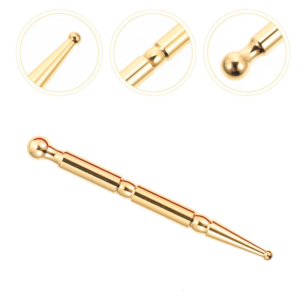 Dechoicelife Yellow (A-) Pen Massagers Trigger Point Handheld Shiatsu Stick Brass Acupoint Pen