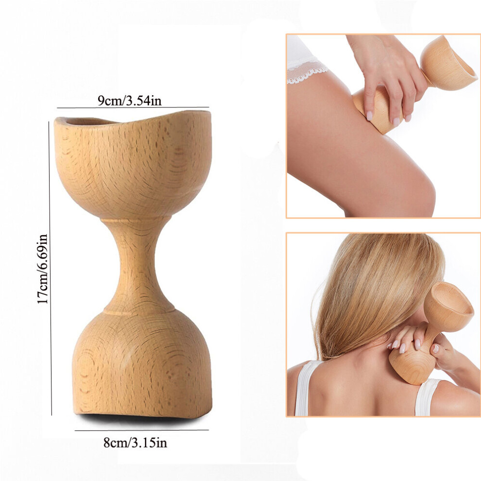 Dechoicelife (A-Type 2) Wood Therapy Swedish Cup & Wood Gua Sha Scraping Tools, Wood Therapy Massage Tools For Body Shaping, Lymphatic Drainage Massager