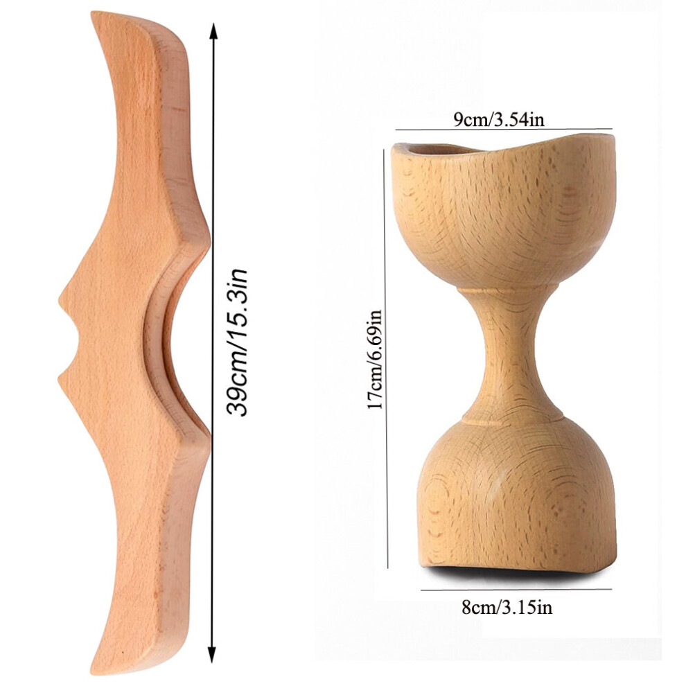 Dechoicelife (A-Type 3) Wood Therapy Swedish Cup & Wood Gua Sha Scraping Tools, Wood Therapy Massage Tools For Body Shaping, Lymphatic Drainage Massager