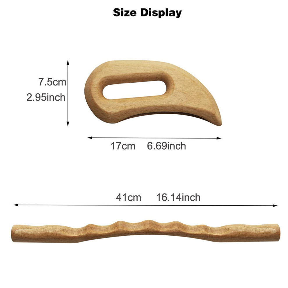 Dechoicelife 2 Pcs Wood Gua Sha Massage Tools Includes Wood Therapy Massage Tools Lymphatic Drainage Tool,Wood Guasha Tool For Anti Cellulite