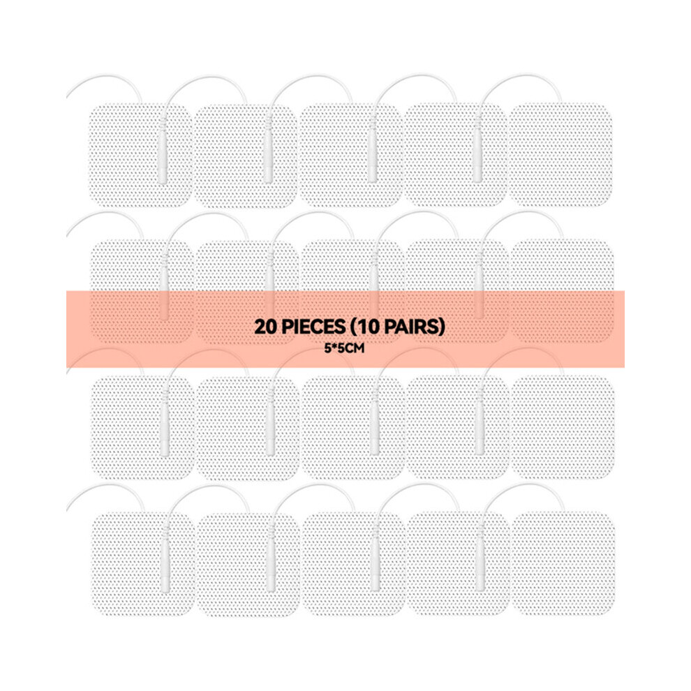 (a-5x5 W 20pcs) 2mm Plug Nerve Muscle Stimulator EMS Electrode Pads Silicone Reusable Conductive Gel TENS Physiotherapy Body Massager Patch-image-OPC-PC9P8JS-NEW
