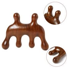 (a-G) Head Meridian Massage Comb Sandalwood Five Wide Tooth Comb Acupuncture Therapy Blood Circulation Anti-static Smooth Hair Comb