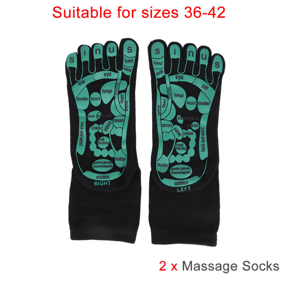 Dechoicelife (A-Chocolate) Foot Massage Acupressure Socks & Gloves Physiotherapy Massage Relieve Tired Feet Reflexology Socks Foot Point Socks Health Care