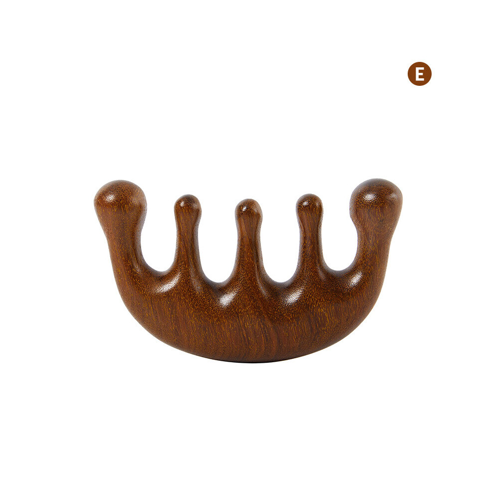 Dechoicelife Unisex Not,Specified (A-E) Head Meridian Massage Comb Sandalwood Five Wide Tooth Comb Acupuncture Therapy Blood Circulation Anti-Static Smooth Hair Comb