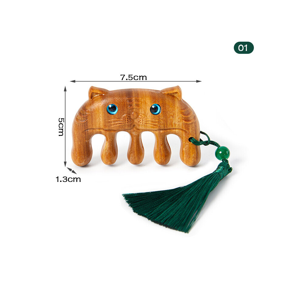 Dechoicelife Unisex Not,Specified (A-H) Head Meridian Massage Comb Sandalwood Five Wide Tooth Comb Acupuncture Therapy Blood Circulation Anti-Static Smooth Hair Comb