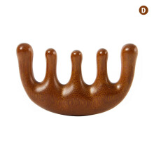 (a-D) Head Meridian Massage Comb Sandalwood Five Wide Tooth Comb Acupuncture Therapy Blood Circulation Anti-static Smooth Hair Comb