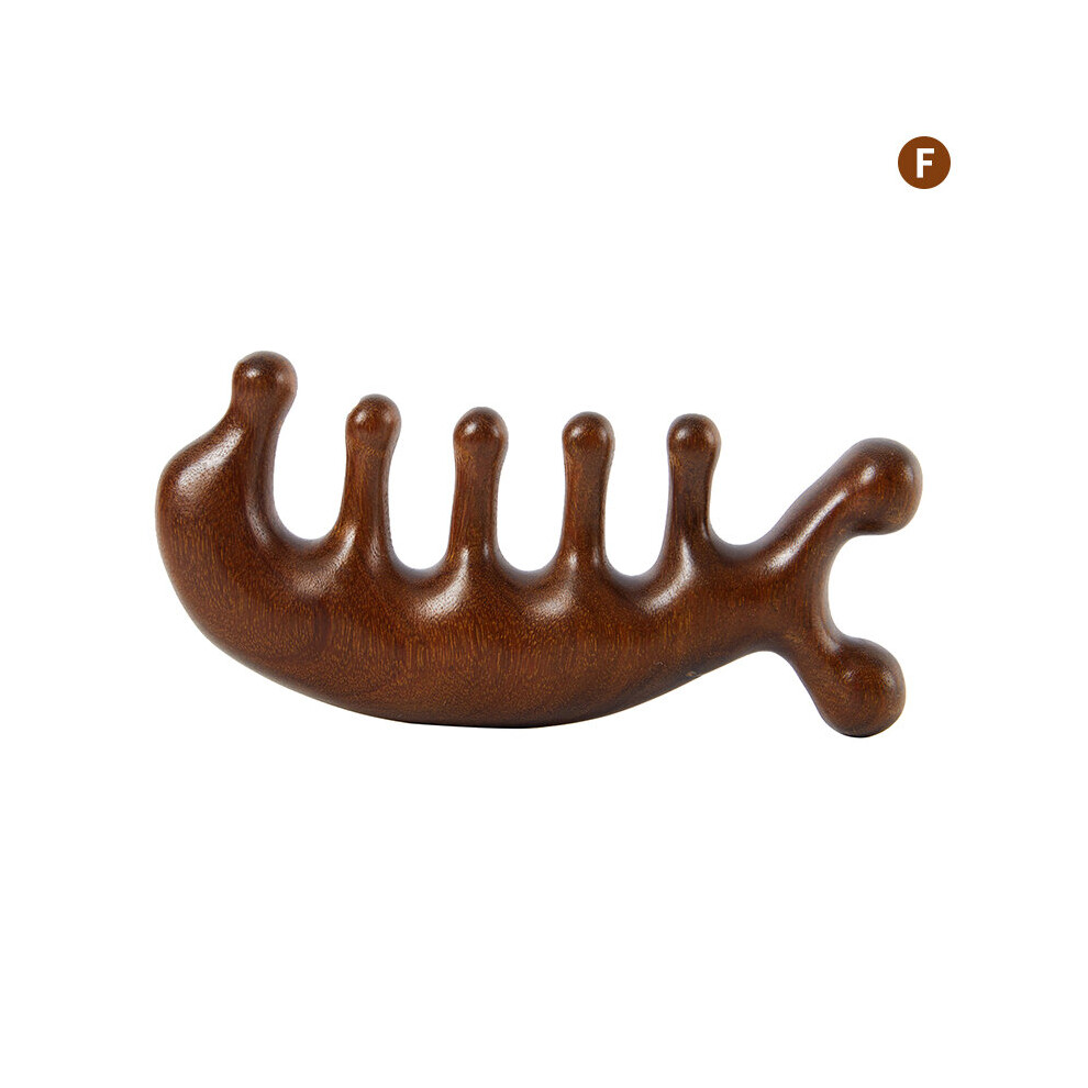 Dechoicelife Unisex Not,Specified (A-F) Head Meridian Massage Comb Sandalwood Five Wide Tooth Comb Acupuncture Therapy Blood Circulation Anti-Static Smooth Hair Comb