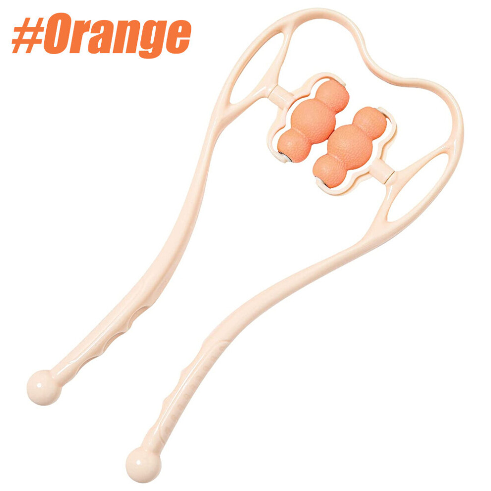 Dechoicelife Orange (A-) Neck Massager, Trigger Point Roller Massager Neck And Shoulder Shiatsu Deep Tissue Manual Self Muscle Massage Pain Relief Tool
