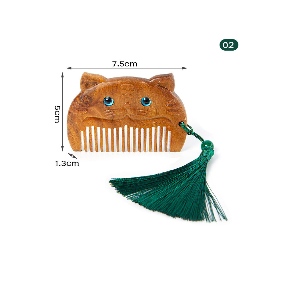 Dechoicelife Unisex (A-I) Head Meridian Massage Comb Sandalwood Five Wide Tooth Comb Acupuncture Therapy Blood Circulation Anti-Static Smooth Hair Comb