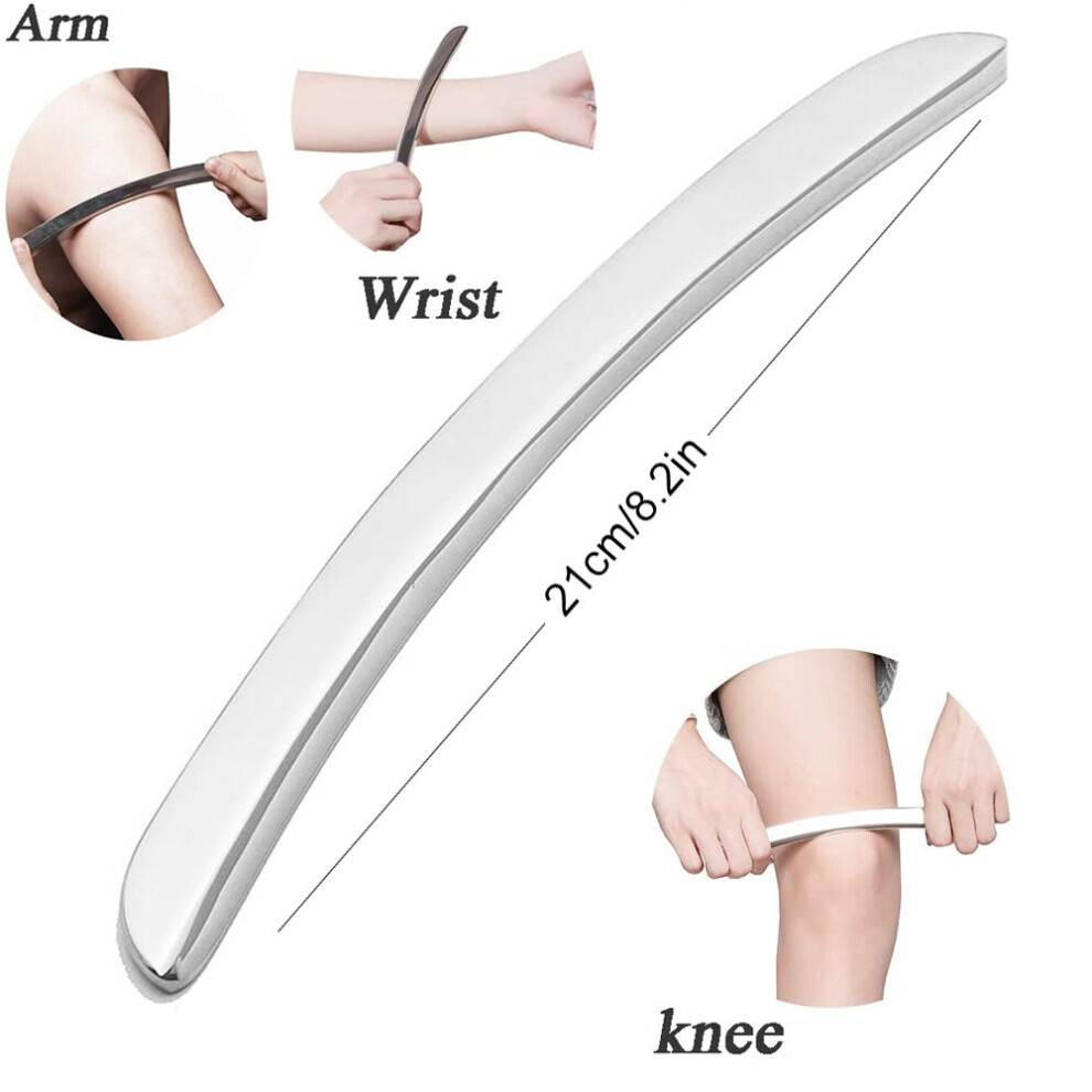 Dechoicelife (A-7) Stainless Steel Gua Sha Scraping Massage Tool,Iastm Tool Relieve Sore Muscles,Great Soft Tissue Mobilization Tool (S Shape)
