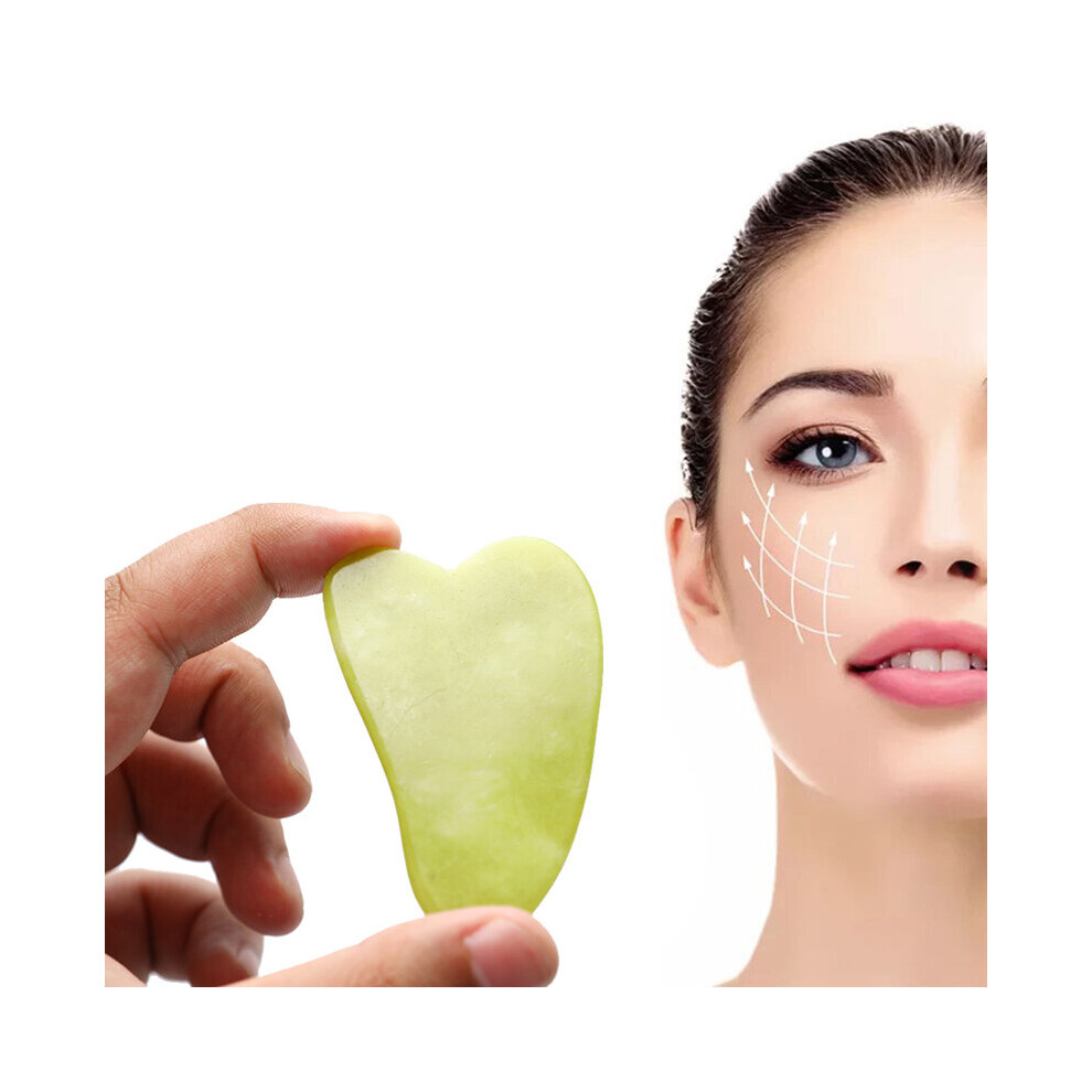 Dechoicelife (A-Guasha Scraping) Natural Jade Guasha Massager Stone Gua Sha Board Beauty Tool Health Care Guasha Scraper Face Lifting Massage Meridian Scraping