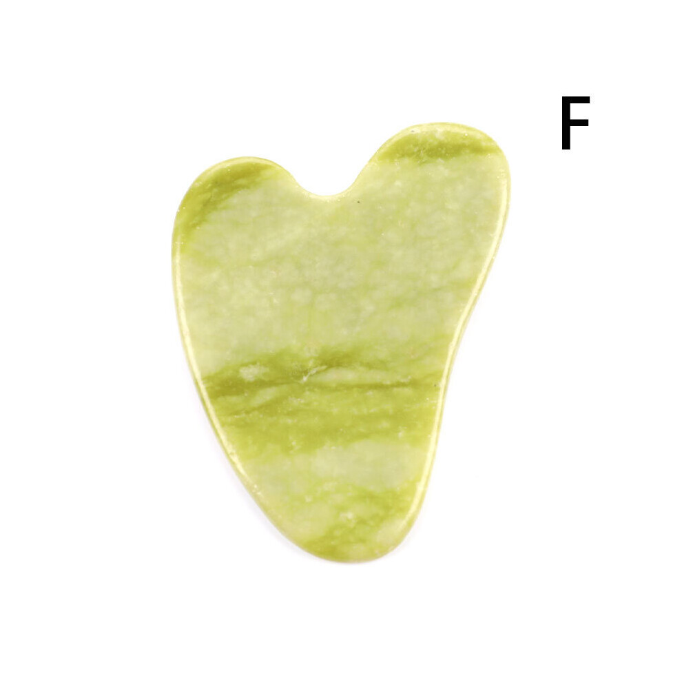 (a-Guasha) Natural Jade Guasha Massager Stone Gua Sha Board Beauty Tool Health Care Guasha Scraper Face Lifting Massage Meridian Scraping