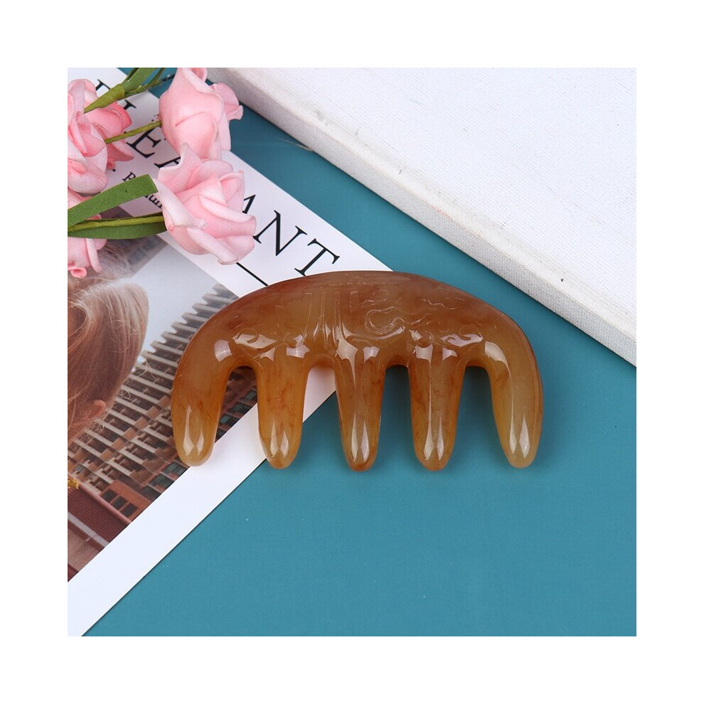 Dechoicelife (A-A) 1Pcs Natural Ox Horn Pocket Comb Spa Guasha Scalp Massage Brush Wide Toothed Comb Hair Care Tool