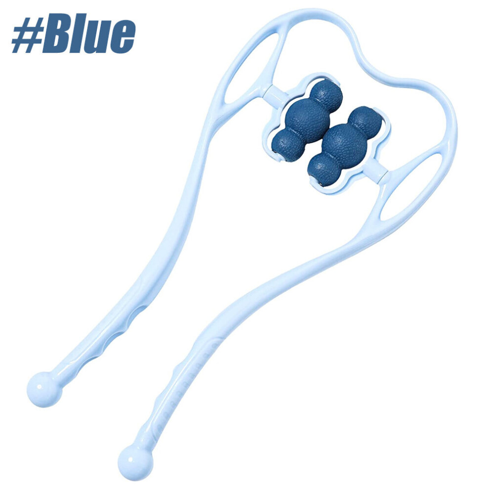 Dechoicelife (A-Blue) Neck Massager,Neck Roller For Pain Relief Deep Tissue,Trigger Point Roller Massager With 6 Wheels,Handheld Shoulder Massagetools