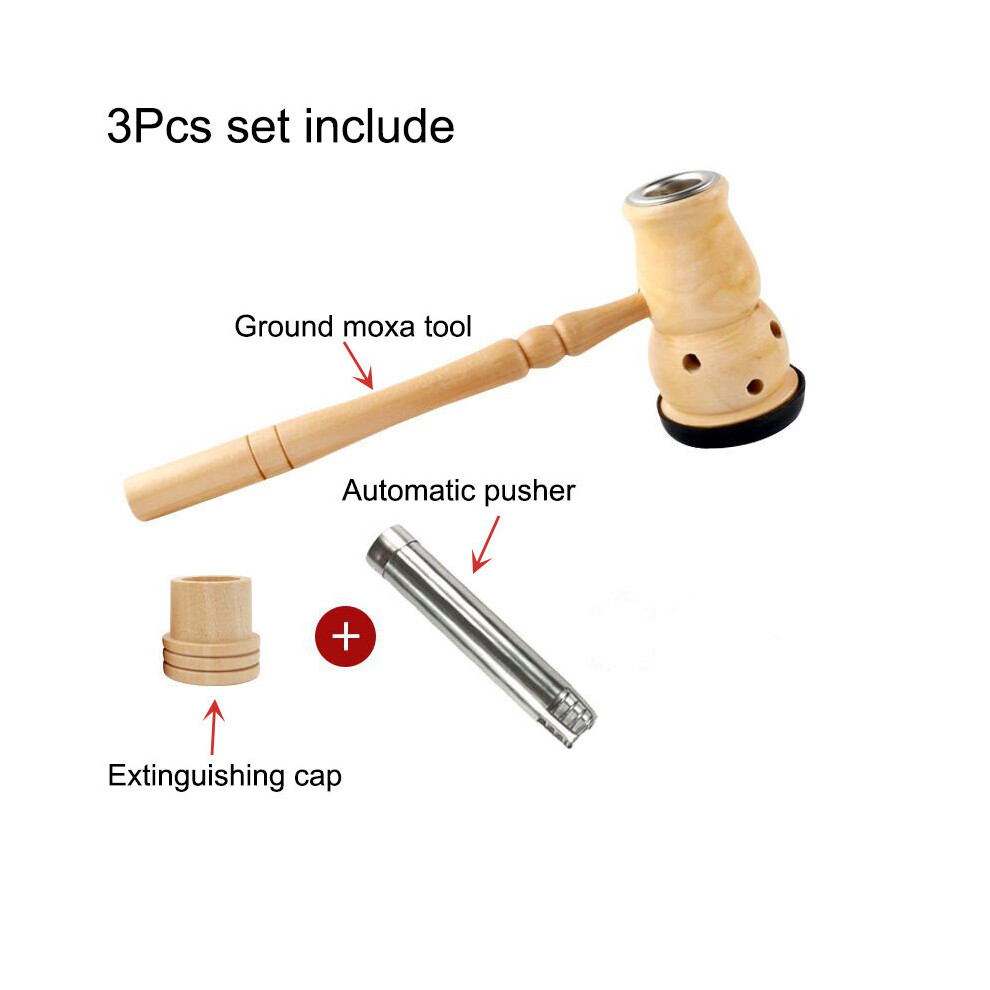 Dechoicelife (A-3) Jade Moxibustion Tool Handle Gourd Moxa Roll Burner Warm Body Massage Burning Chinese Herbal Medicine Penetrates Meridians
