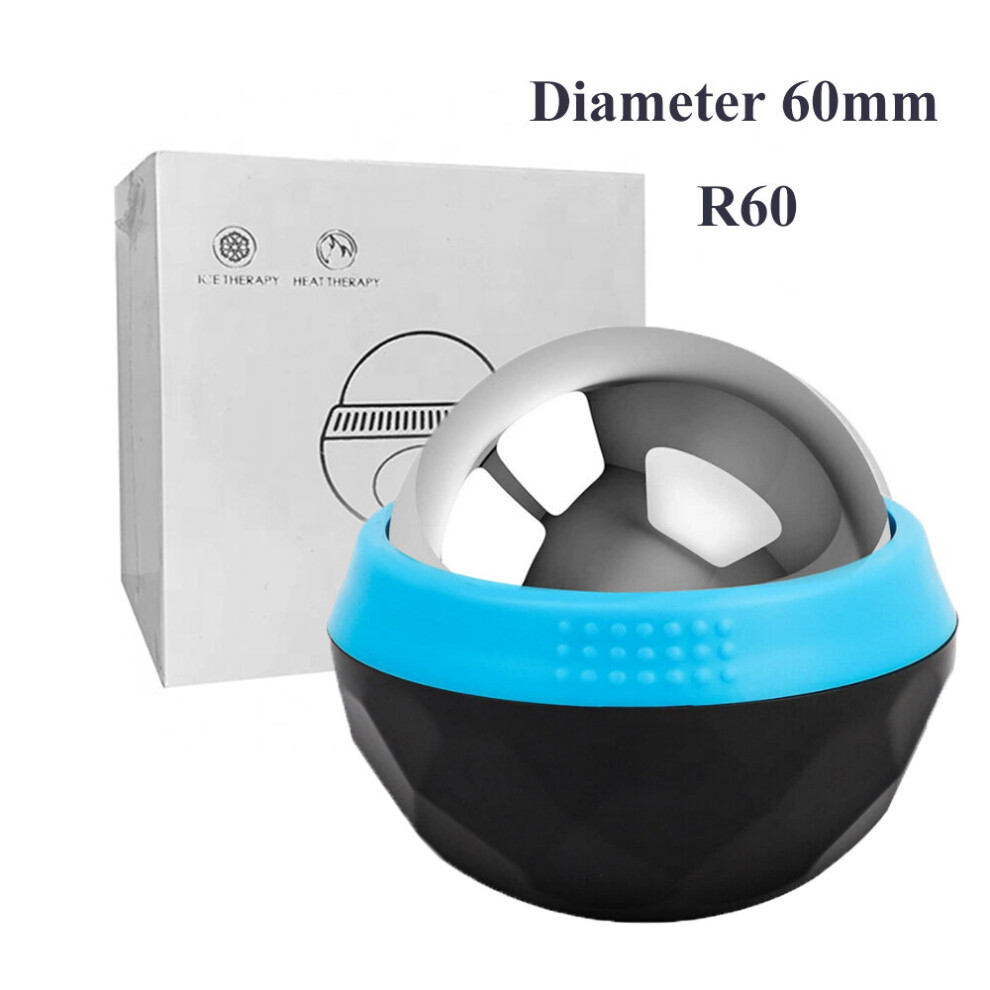 Dechoicelife (A-60Mm Blue With Box) Hot/Cold Massage Roller Ball Stainless Steel Body Therapy Ice Roller Pain Relief Deep Tissue Massage Balls Body Face Massager