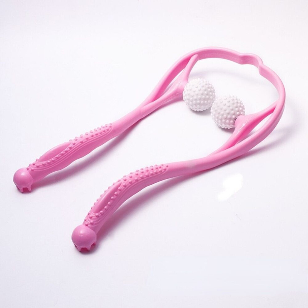 Dechoicelife Pink (A - ) Plastic Cervical Spine Massager Manual Roller Massagem For Neck Shoulder Back Shiatsu Body Relaxation Pressure Point Therapy